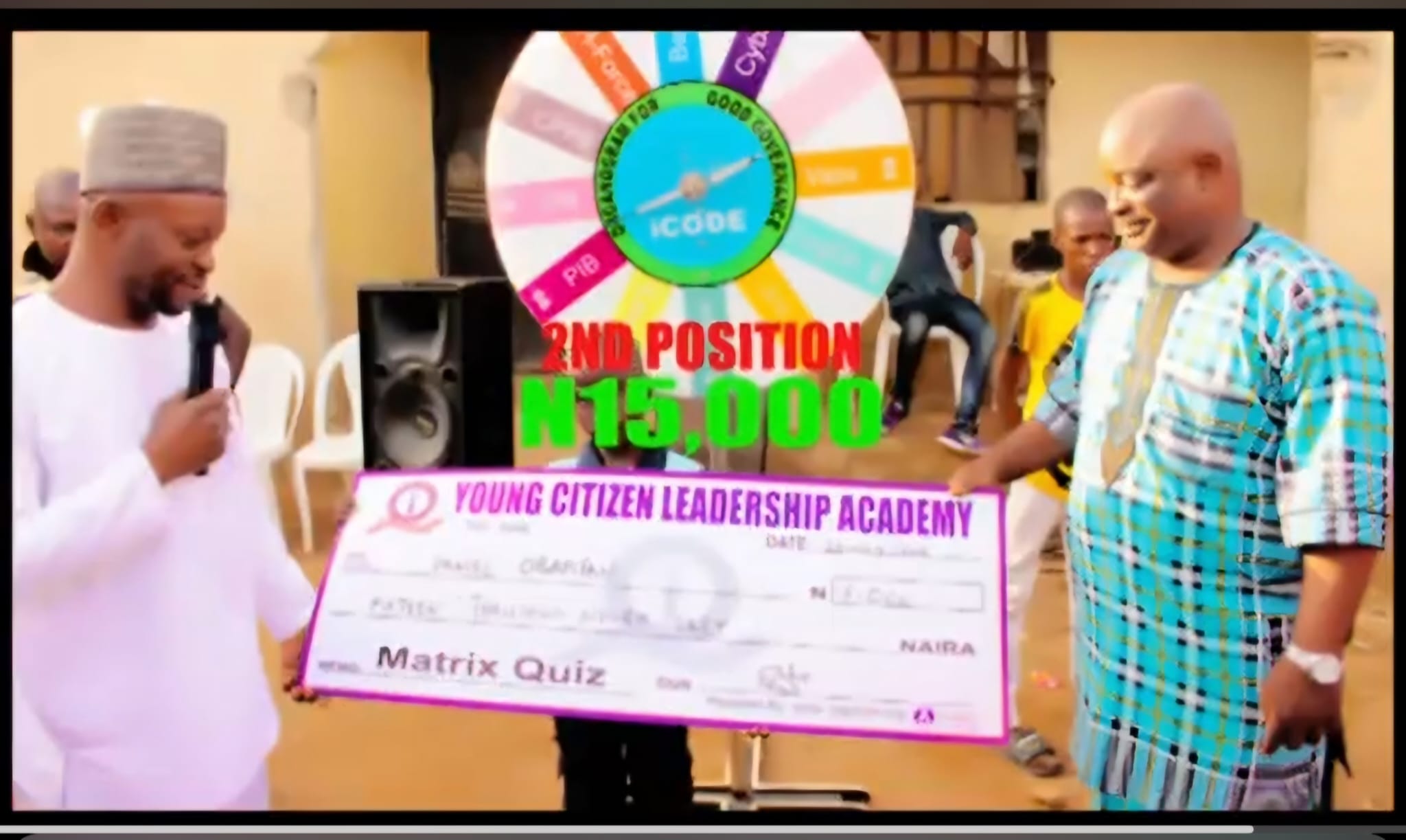 2nd Position winner of the iCode Matrix Quiz